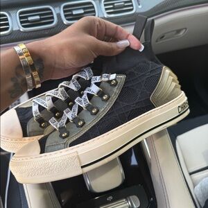Dior Black and Gold Women's Sneakers